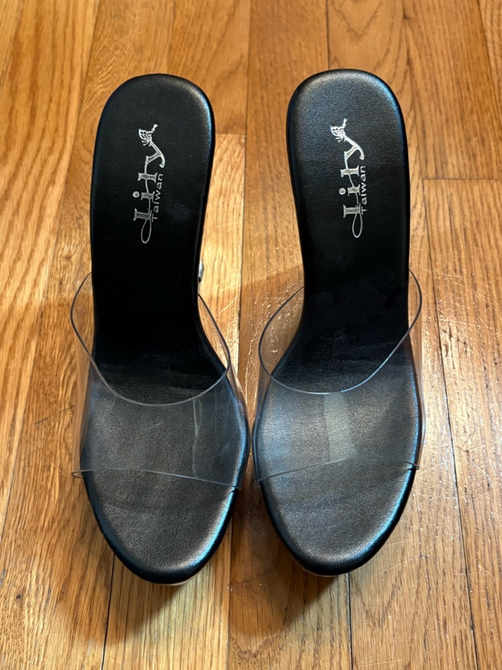 Clear Strap Black Platform Heels, Size 7 - Women’s - Picture 2 of 5